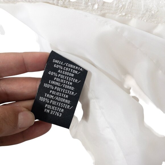 Rafaella Cropped White Tweed Blazer SZ 8 Open Front Wedding Formal - Picture 5 of 10